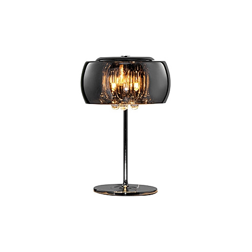 Stylizowana Lampa stołowa glamour z kryształkami Vapore Chrom Trio do salonu i sypialni.