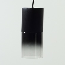 Stylowa Lampa wisząca szklana tuba Zino 10 Szkło dymione/Czarny Lucide do kuchni, salonu i sypialni.