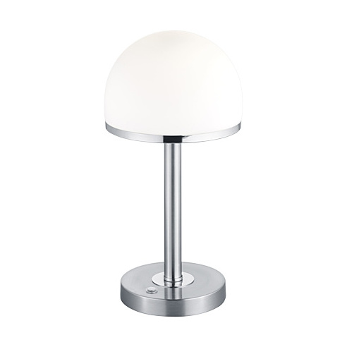Lampa stołowa nowoczesna Berlin Biały/Nikiel Mat Trio do sypialni i salonu.