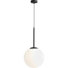 Designerska Lampa wisząca szklana kula Bosso 50 biało-czarna Aldex do salonu, kuchni i holu.