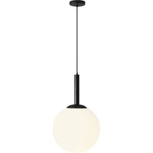 Designerska Lampa wisząca szklana kula Bosso 50 biało-czarna Aldex do salonu, kuchni i holu.