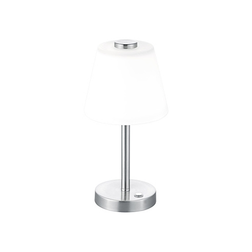 Lampa stołowa nowoczesna Emerald II LED Biały/Nikiel Mat Trio do sypialni i salonu.