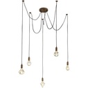 Industrialna Lampa wisząca Cord Antyczna miedĹş Trio do salonu i kuchni.