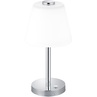 Lampa stołowa nowoczesna Emerald LED Biały/Chrom Trio do sypialni i salonu.