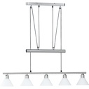 Stylowa Lampa wisząca podłużna Stamina Biały/Nikiel Mat Trio nad stół, biurko lub do recepcji.
