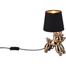 Lampa stołowa dekoracyjna piesek Bello czarno-złota Trio do salonu i sypialni