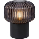 Lampa stołowa szklana retro Jany szkło dymione/czarny Lucide do salonu i sypialni