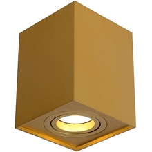 Punktowa Lampa spot glamour kwadratowa Tube 9 złota Lucide do kuchni i przedpokoju