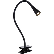Lampka biurkowa z klipsem Zozy LED czarna Lucide do czytania i na biurko