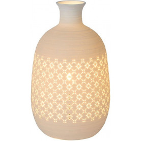 Lampa porcelanowa stołowa Tiesse 15 biała Lucide do salonu i sypialni 2