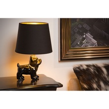 Lampa stołowa z pieskiem Sir Winston czarna Lucide do salonu i sypialni