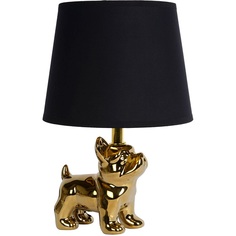 Lampa stołowa z pieskiem Sir Winston czarno-złota Lucide do salonu i sypialni
