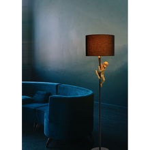 Lampa podłogowa glamour z abażurem Chipm czarna Lucide do czytania i salonu