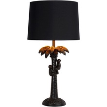 Lampa stołowa dekoracyjna z abażurem Coconut czarna Lucide do salonu i sypialni