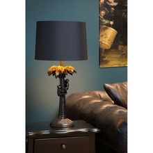 Lampa stołowa dekoracyjna z abażurem Coconut czarna Lucide do salonu i sypialni