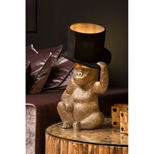Lampa stołowa dekoracyjna "małpka" Gust srebrno-czarna Lucide do salonu i sypialni
