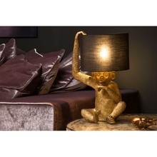 Lampa stołowa dekoracyjna "małpka" Gust mosiężno-czarna Lucide do salonu i sypialni