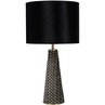 Lampa stołowa welurowa glamour Velvet czarna Lucide do salonu i sypialni