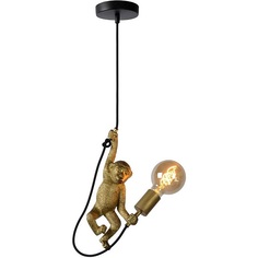 Lampa wisząca "żarówka na kablu" Chimp mosiężna Lucide do salonu i kuchni