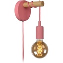 Wooden children's wall lamp Paulien pink Lucide