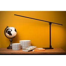 Lampa biurkowa minimalistyczna Agena LED czarna Lucide na biurko do gabinetu
