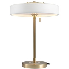 Lampa stołowa designerska Artdeco biało-złota Step Into Design do salonu i sypialni