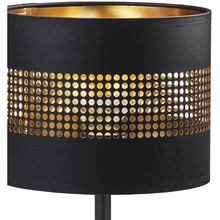 Lampa stołowa z abażurem Tago czarno-złota Tk Lighting do salonu i sypialni