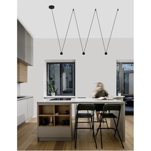 Lampa potrójna wiszące kule Besar LED czarna do salonu i kuchni