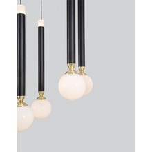Lampa wisząca szklane kule Reya 10 LED czarno-biała do salonu i kuchni