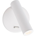 Bento LED white adjustable wall lamp with switch