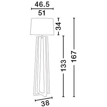 Lampa podłogowa skandynawska z abażurem Fenil 38 biało-drewniana do czytania i salonu