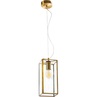 Elegancka Lampa szklana wisząca Strike 13 przezroczysto-mosiężna do salonu i nad stół
