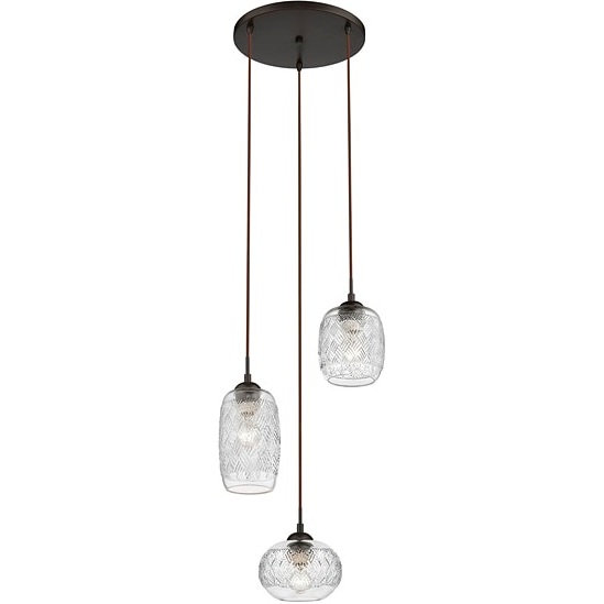 Dekoracyjna Lampa wisząca szklana potrójna Envo 40 przezroczysta do kuchni i salonu