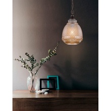 Dekoracyjna Lampa szklana wisząca retro Lonna 27 bursztynowa do kuchni i salonu