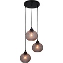 Lampa wisząca potrójna szklane kule Boll 30 szara do salonu i kuchni