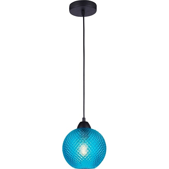 Dekoracyjna Lampa wisząca szklana kula Boll 18 niebieska do kuchni i salonu