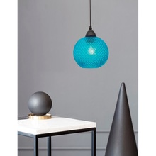 Dekoracyjna Lampa wisząca szklana kula Boll 18 niebieska do kuchni i salonu
