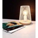 Scone white&wood mesh table lamp
