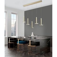 Złota lampa wisząca glamour 5 punktowa Plato 107 LED do salonu i kuchni