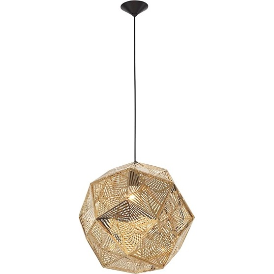 Lampa wisząca ażurowa geometryczna Bari 48 złota do salonu i kuchni