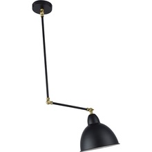 Lampa sufitowa regulowana na wysięgniku Petto czarno-mosiężna do kuchni i jadalni
