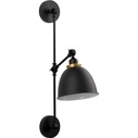 Petto black&brass industrial wall lamp with arm