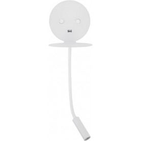Sticky LED white wall lamp with switch and shelf