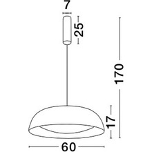 Lampa wisząca okrągła Stansted 60 LED czarna do salonu i kuchni
