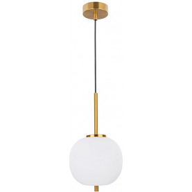 Lampa wisząca szkana glamour Tamo 18 biało-mosiężna do salonu i kuchni