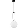 Elegancka Lampa wisząca szklana kula designerska Bullet 25 biało-czarna do salonu i nad stół