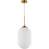 Elegancka Lampa wisząca szklana glamour Pelota 22 biało-mosiężna do salonu i nad stół