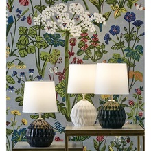 Lampa stołowa ceramiczna z abażurem Lora 18 Zielona Markslojd do sypialni, salonu i przedpokoju.