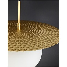 Elegancka Lampa szklana wisząca glamour Round Bubble 38 biało-złota do salonu i nad stół