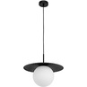 Elegancka Lampa szklana wisząca glamour Round Bubble 38 biało-czarna do salonu i nad stół